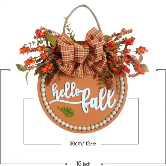 18 Inch Welcome Fall Wreath {3}