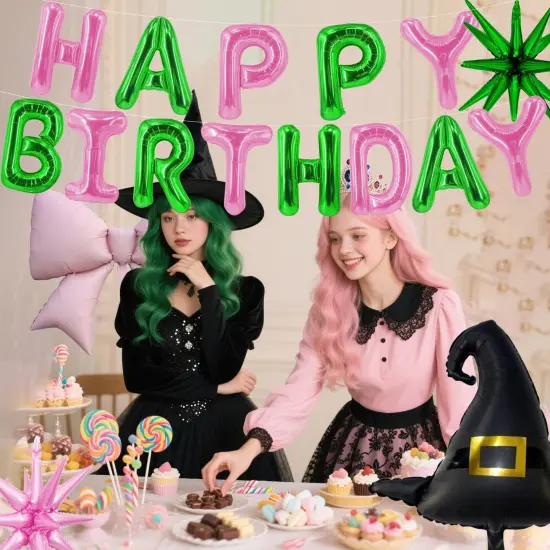 Wicked Balloons Wicked Birthday Decorations Balloons Green Pink {2}