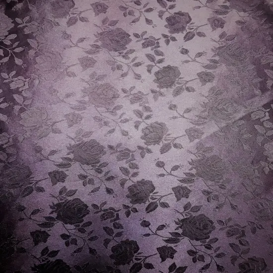 1 Yard Navy Jacquard satin fabric reversible for tablecloth overlays curtains 58/60 inches wide {3}