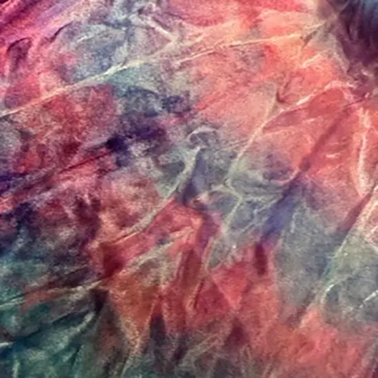 1 Yard Tie Dye Stretch Velvet Polyester Spandex Fabric Dancewear Cosplay 60&rdquo; Width Coral {5}