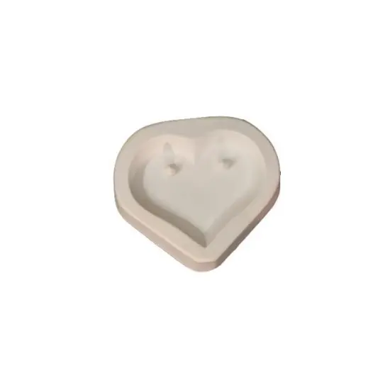 4&rdquo; x 3.5" x 1.5" Holey Heart Choker Frit Casting Glass Fusing Kiln Mold {2}