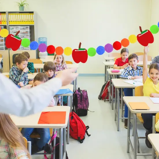 3 Pcs Back to School Felt Banner Apple Garland {4}