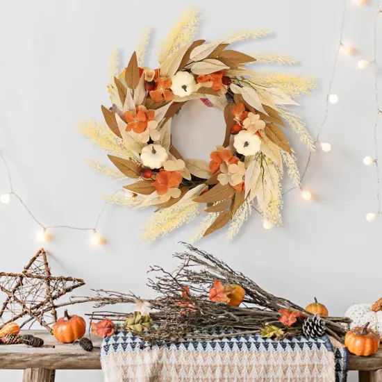 21.6 Inch Fall Autumn Wreath {2}
