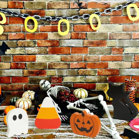 4pcs Halloween Tiered Tray Sign Wooden {4}
