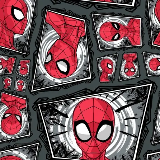 Licensed Marvel Prints Marvel Spiderman Comic Swirl Cotton Fabric by the Yard {1}