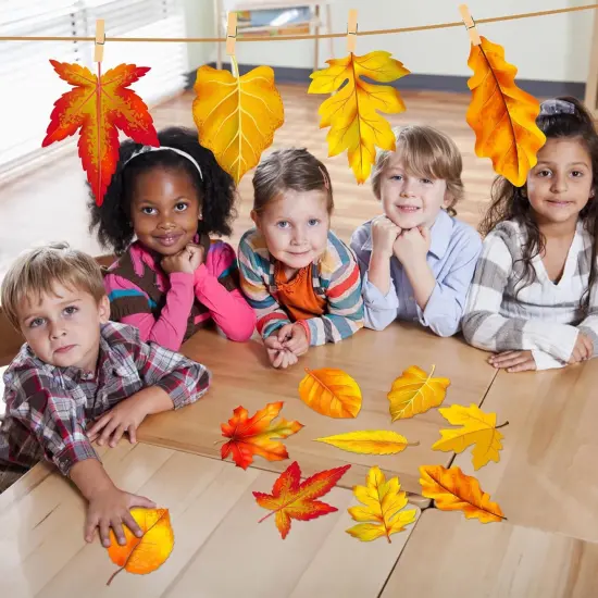 45 PCS Fall Maple Leaves Cutouts for Bulletin Board Decoration {1}