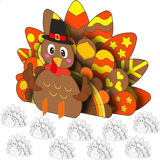 Thanksgiving Turkey Craft for Kids -10 SETS {3}
