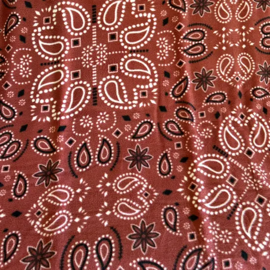 Bandana Handkerchief Red Anti-Pill Premium No-Sew Throw Fleece Fabric Kit (50x60) {3}