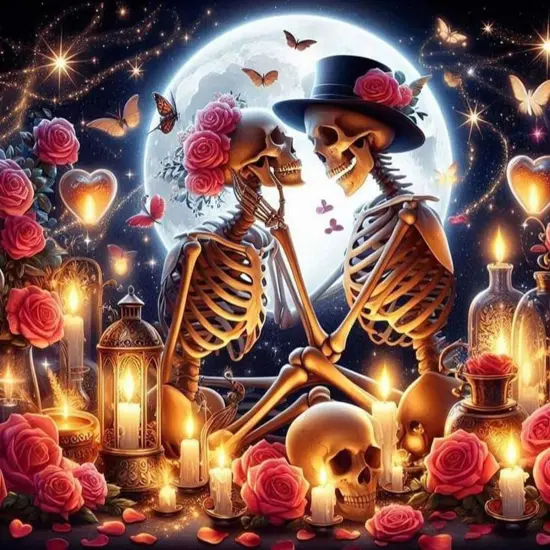 Skeletons Under The Moonlight Diamond Art Kits {1}