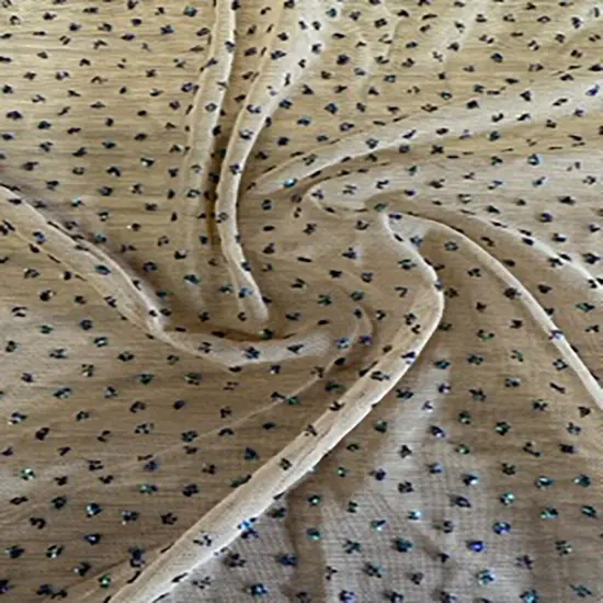 1 Yard Caviar Glitter Nylon Spandex 4 Way Power Mesh for Dancewear Costumes 60" Width White {2}