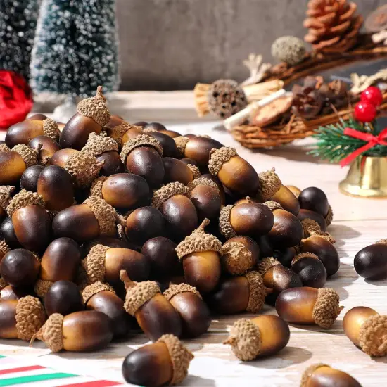 300 Pieces Artificial Acorn Decor (Dark Brown) {2}