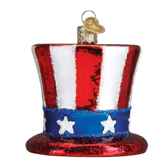 Old World Christmas 2.75 In Uncle Sams Hat Patriotic Tree Ornament , Ornament Patriotic Usa July 4Th Multicolored {2}
