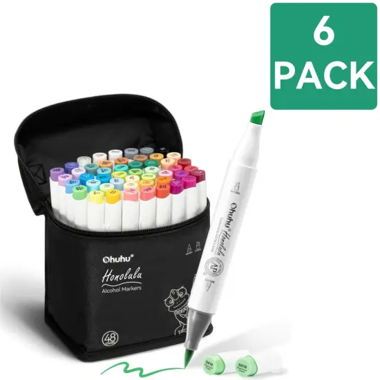 6 Packs: 48 ct. (288 total) Ohuhu Honolulu Alcohol Markers {1}