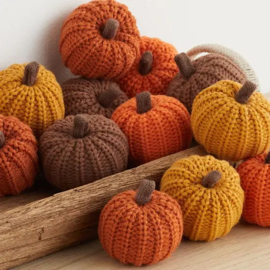 Knit pumpkins set of 12 {2}