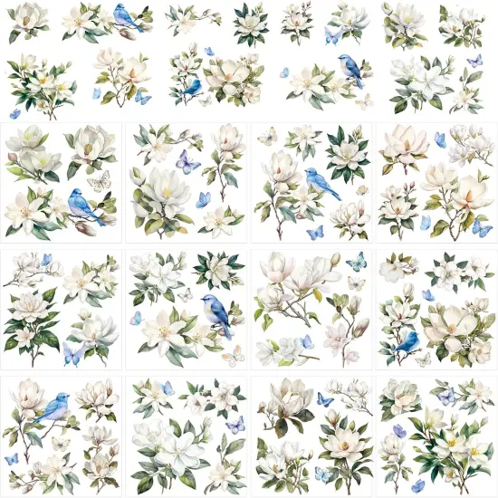 12 Pcs Vintage Flower Rub on Transfers {1}