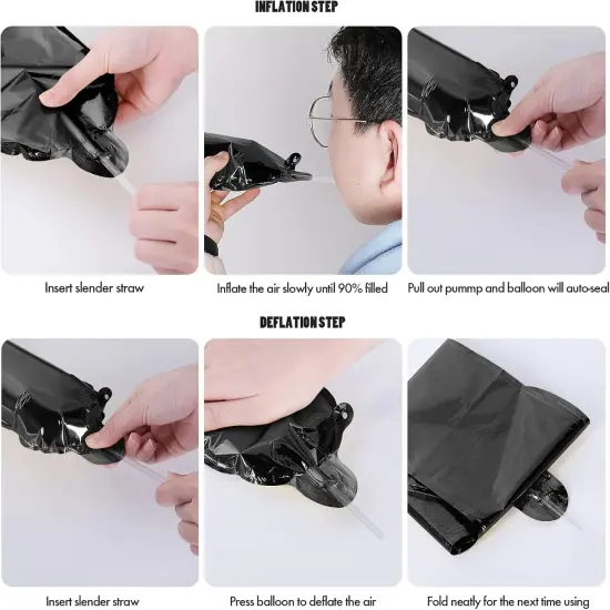 13pcs 16 Inch Mylar Foil Letters - 3D Black {3}