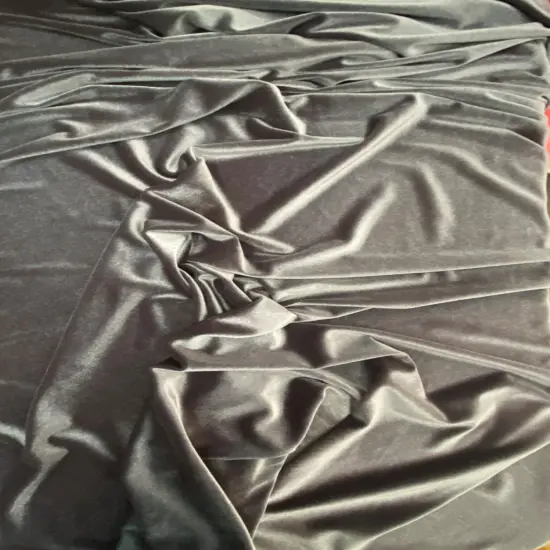1 Yard Graphite Gunmetal Stretch Velvet Textile for Fashion, Costumes, Home D&eacute;cor, and Crafts 58/60 Inch Wide {2}