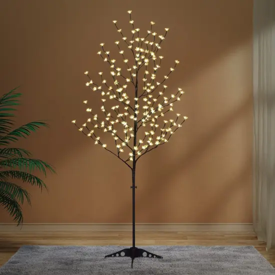 LIGHTSHARE 6.5 feet 208L LED Lighted Cherry Blossom Tree, Warm White, Decorate Home Garden, Spring, Summer, Wedding, Birthday, Christmas Holiday, Party, for Indoor and Outdoor Use {5}