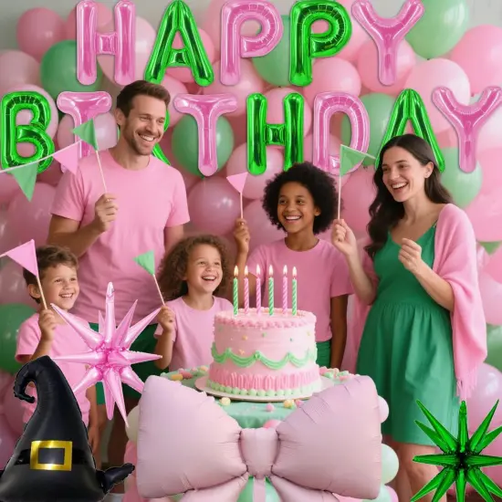 Wicked Balloons Wicked Birthday Decorations Balloons Green Pink {4}