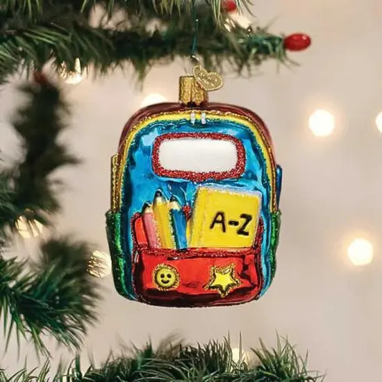 Old World Christmas 3.5 Inch First Day Of School Christmas Tree Ornament , Multicolored {3}