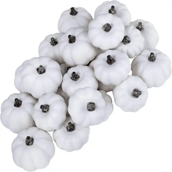 24 Pcs White Mini Artificial Pumpkins Table Centerpiece {2}