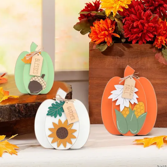 3Pcs Fall Pumpkin Wooden Signs {3}