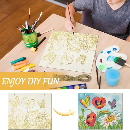 10 Pcs Large Unfinished Wood Crafts for Painting {3}