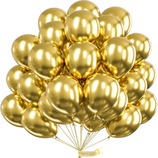 Metallic Gold Balloons 50 pcs 12 Inch Chrome Gold Balloons {1}