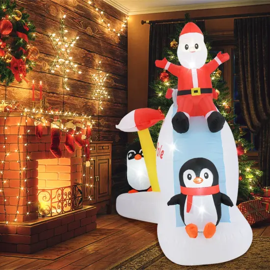 Costway 6 Ft Christmas Inflatable with LED lights Indoor/Outdoor Lighted Xmas Inflatable {6}