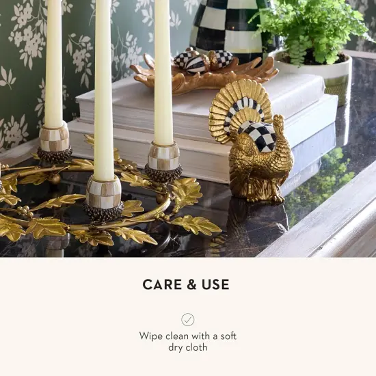 Courtly Check Mini Gold Turkey Figurine {4}