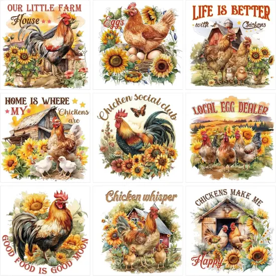 9 Sheets Farm Rub on Transfer Stickers {1}