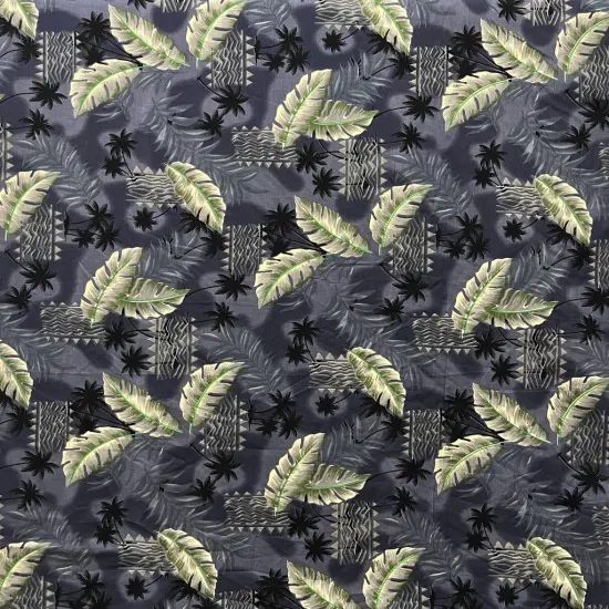 1 Yard Split Leaf Hammock Fern Fabric 100% Cotton, 36" lx45" W Blue {5}