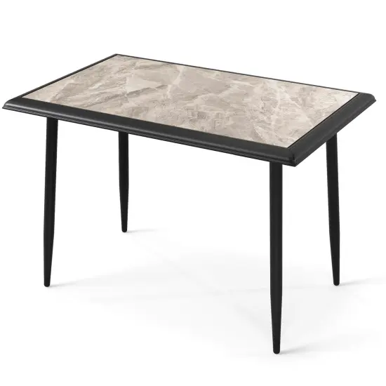 Costway 44" Rectangular Kitchen Table with Metal Frame Faux Marble Tabletop Dining Table {1}