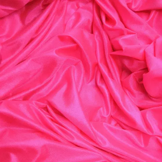 1 Yard Low Stretch Neon Pink Tricot Polyester Fabric 108&Prime;-120&Prime; Wide {2}