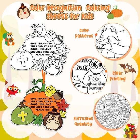 80Pcs Autumn Color Your Own Fall Kit for Kids {2}