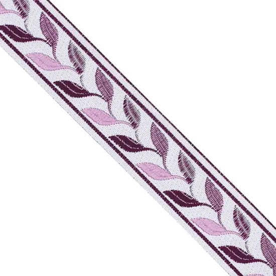 Designer&rsquo;s Shop JR 768 Purple Leaf Vine Jacquard Trim &ndash; 1-7/16" x 5 Yards &ndash; Decorative Woven Border {1}