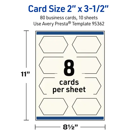 Avery Printable Geo Business Cards, Sure Feed Technology, 2" x 3-1/2", Matte Ivory Cardstock, Print-to-The-Edge, Laser/Inkjet Printable, 80 Total {11}