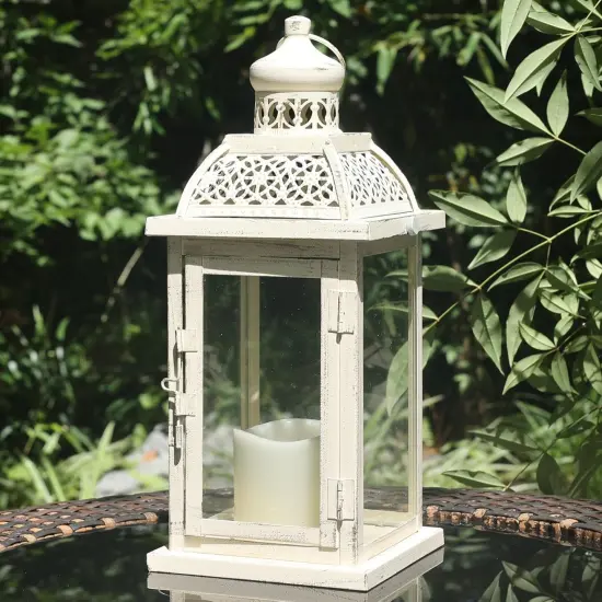 Lantern Decorative Indoor&Outdoor, 14.4'' Large Metal Candle Lanterns {1}