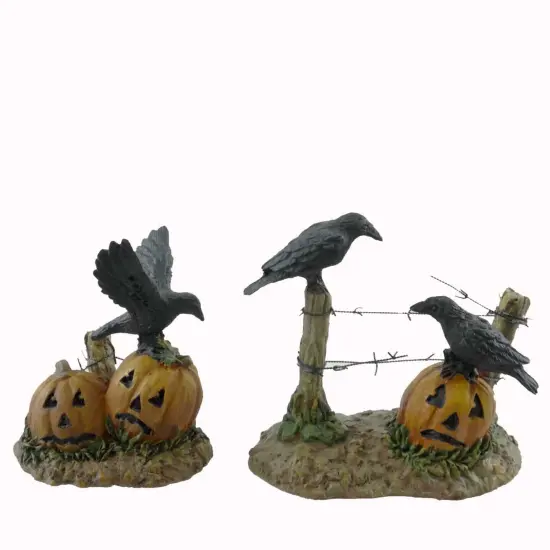 Department 56 Villages 3.0 Inch Halloween Ravens Set/2 Halloween Halloween Village , Halloween Decor Halloween Village Multicolored {1}