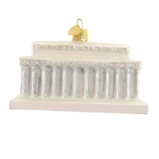 Old World Christmas 2.5 Inch Lincoln Memorial Tree Ornament , Ornament Honest Abe White {2}