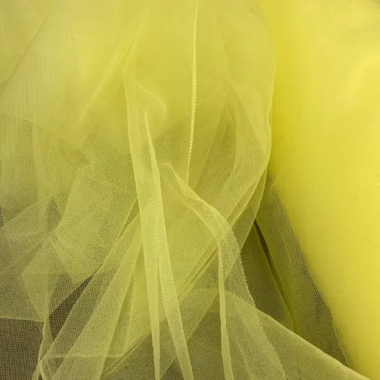 1 Yard 2-Way Stretch Nylon Net Mesh Fabric, 60" Width Lightweight Sheer Mesh for Gowns, Dancewear & Costumes Yellow {1}