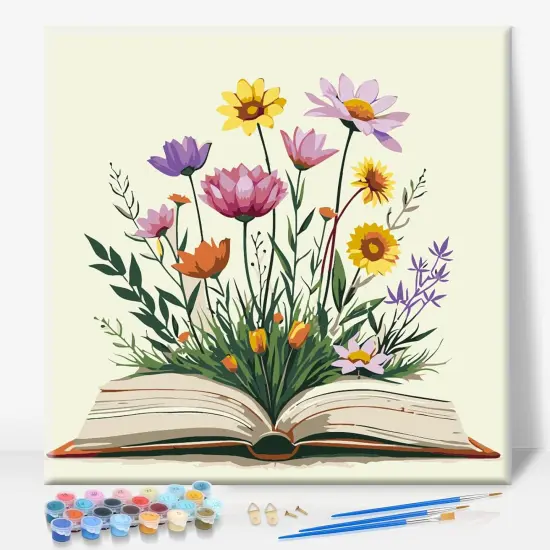 Framed Paint by Numbers Kit for Adults Beginner & Kids Ages 10-13 - 10 x 10 Inch {1}