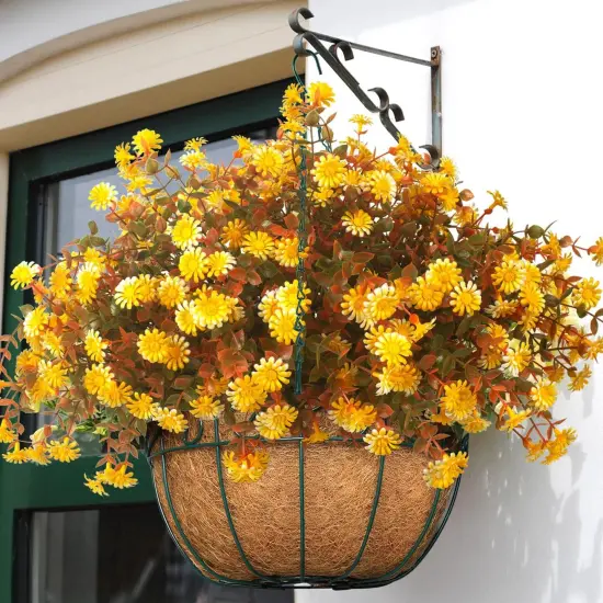 12 Bundles Artificial Fall Flowers for Outdoors - Fall {4}