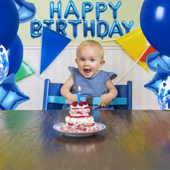 27 Pcs Dark Blue Birthday Decorations {2}