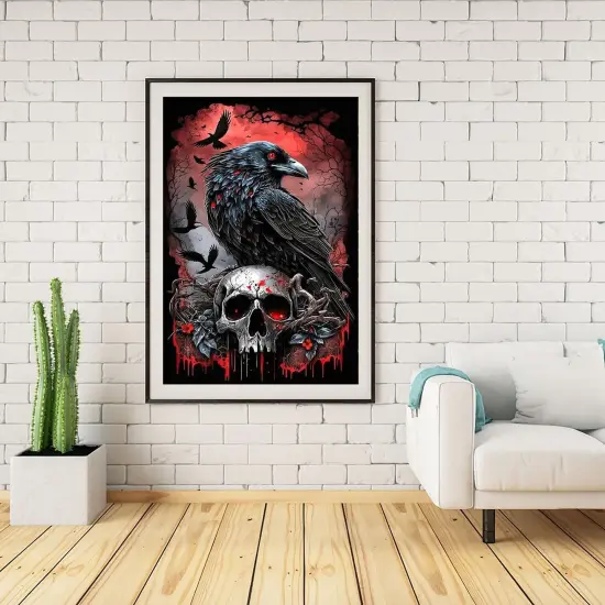 Halloween Diamond Painting Kits for Adults, 5D Crow Diamond Painting ,12 x 16 Inch {3}
