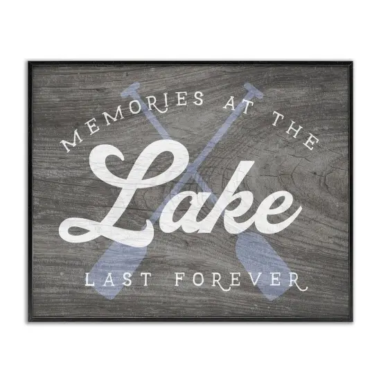 Stupell Industries Memories at Lake Phrase Rustic Boat Ores Motif Framed Giclee Design By Lil' Rue {1}