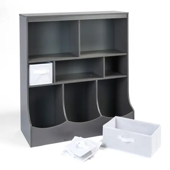 Badger Basket Combo Bin Storage Unit with Three Baskets - Charcoal {6}