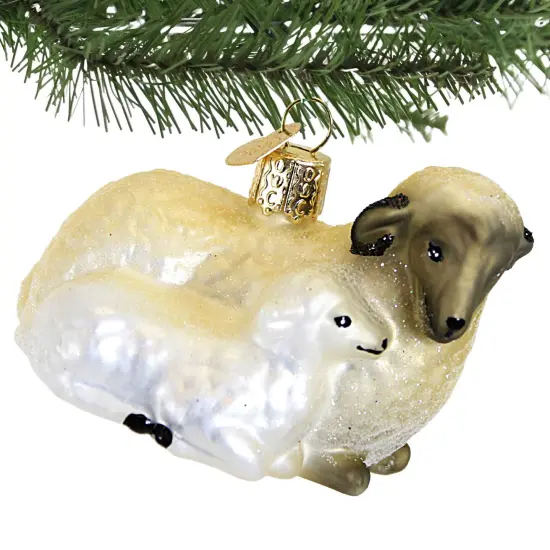 Old World Christmas 2.25 In Sheep With Lamb Tree Ornament , Ornament Gentleness Purity Off-white {3}