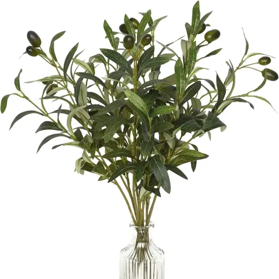 18" Faux Olive Branches with Lifelike Olives &ndash; Artificial Greenery for Vases & Centerpieces {2}