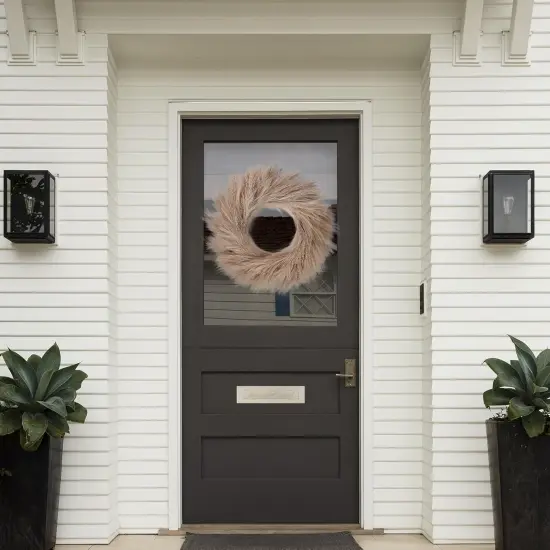 26&rsquo;&rsquo; Faux Pampas Grass Wreath {3}